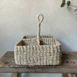 Boîte à 4 compartiments en abaca – crème – Image 3