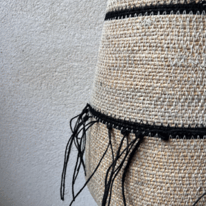 Suspension Palerma jonc de mer naturel et liserets noirs – Image 2
