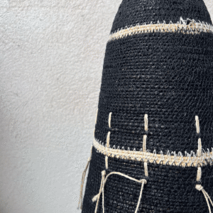 Suspension Palerma jonc de mer noir et liserets naturels – Image 2