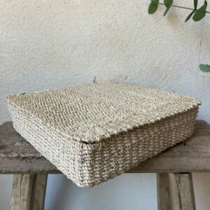 Boîte à 3 compartiments en abaca – crème – Image 2