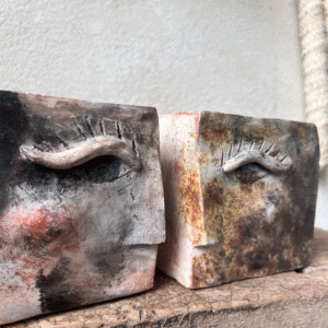 Sculpture cubique visage Duo - Pièce unique – Image 3