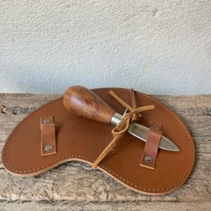 Couteau à huîtres avec gant en cuir – Brut