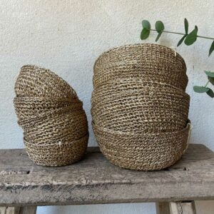 Bol en crochet d'abaca linen doré - S / M