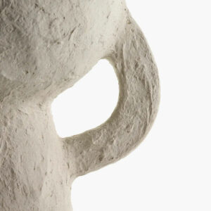 Vase avec anses S blanc papier maché Earth – Image 3