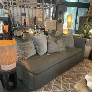 Banquette BOHO 200 angle G lin stone washed crocodile - Maison de Vacances