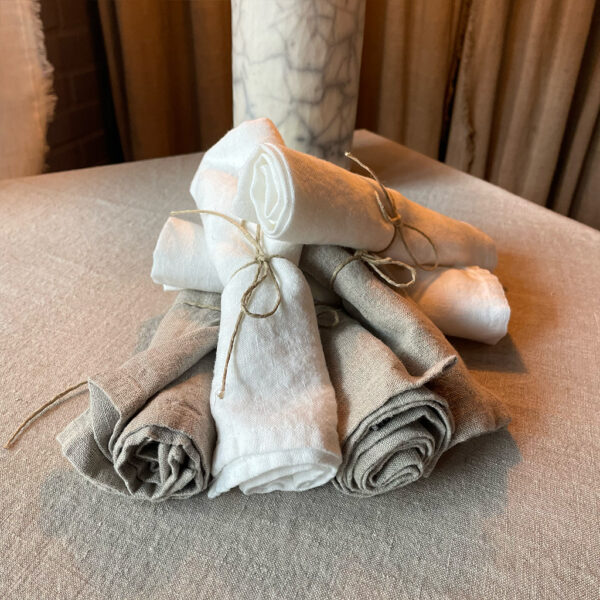 Serviette de table Grandville – Blanc ou Naturel